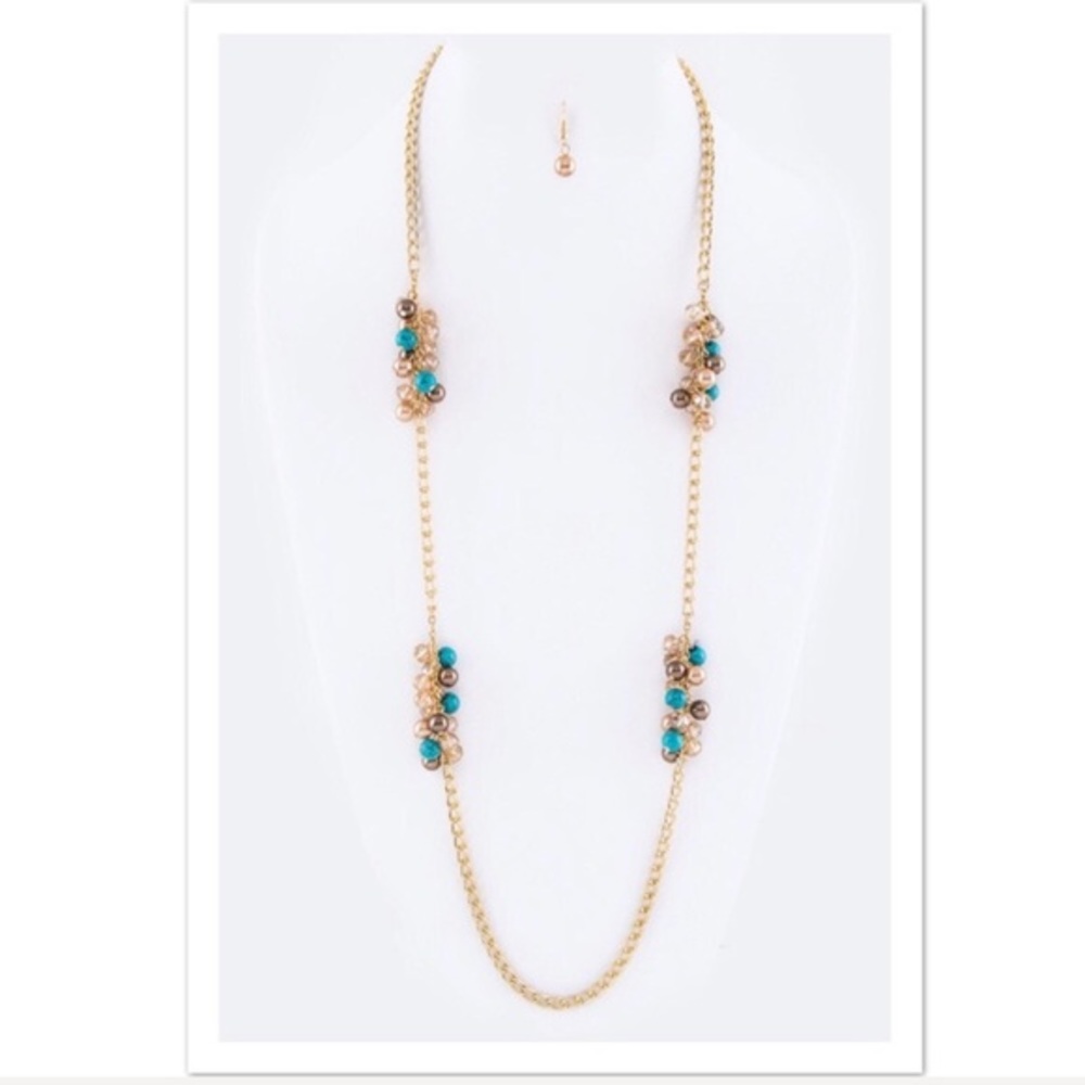 {hp} Long Beaded Chain Link Necklace Set - Picture 3 of 6